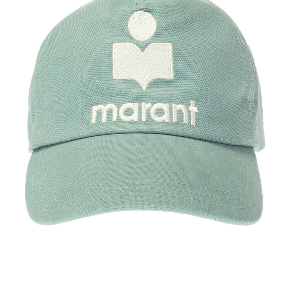 Isabel Marant Mint Green Baseball Cap with White Logo